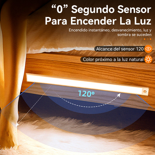 Time4buy 4pzs Con Sensor Movimiento 30cm Led De Luz Clóset Usb 6000k, Luz Con Sensor Inteligente, Modo De Sensor Multifunción