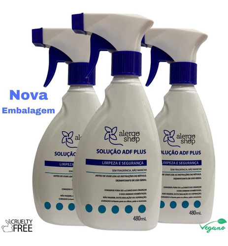Spray Acaricida Anti Acaro Fungos Mofos Solução Kit 3x 480ml