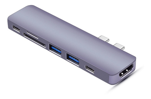 Imagen 2 de 4 de Hub Usb Tipo C, 7 En 1, Para Macbook Pro/ Air