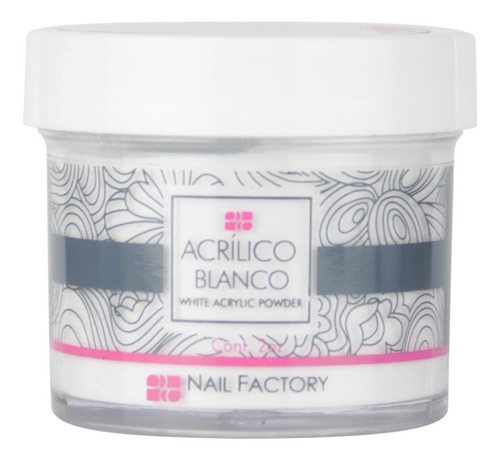 Polvo Acrílico Uñas White 2 Oz / 56 Gr. Nail Factory