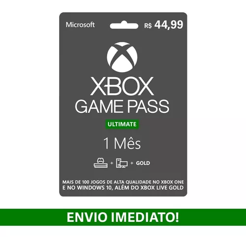 Gift Card Xbox Game Pass Ultimate 1 Mês Cód 25 Dígitos