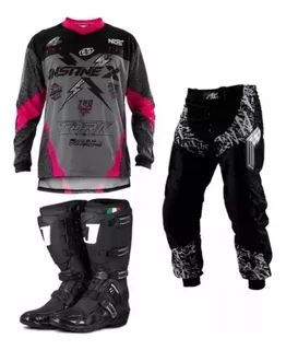 Kit Roupa Camisa Calça + Bota Pro Tork Trilha Motocross