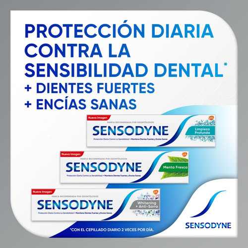 Sensodyne Pasta de Dientes Whitening Anti-Sarro Protección Diária Pasta Dental Para Dientes Sensibles 1 Unidad 113 g