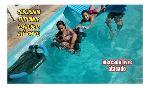 Cadeirinha Flutuante De Espaguete Macarrão Para Piscina Natação Hidroginastica Lazer Mar Rio Capacidade Para 130kg