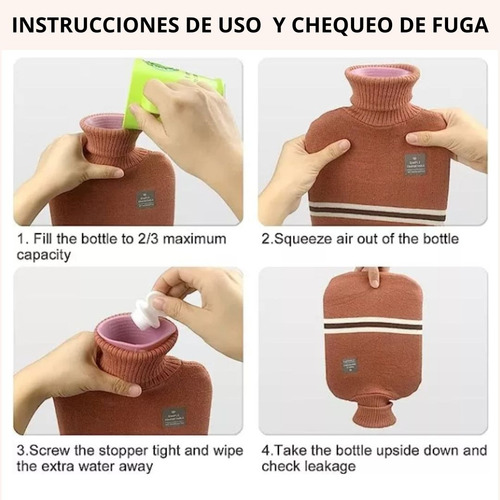 Guatero Bolsa De Agua 2 Litros Con Funda Térmica