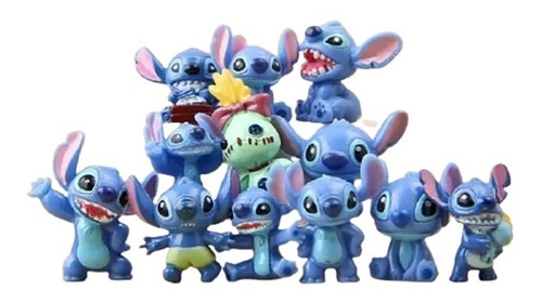 Kit Com 12 Miniaturas Do Stitch - 3 Cm - Pronta Entrega