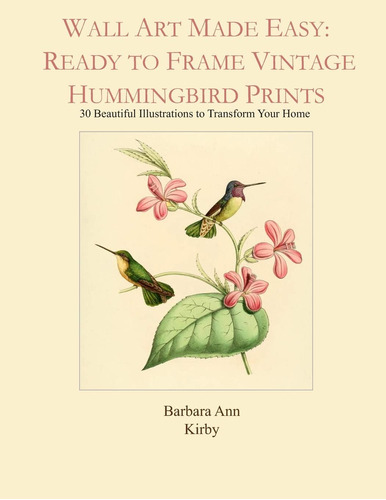 Libro: Wall Art Made Easy: Ready To Frame Vintage Hummingbir