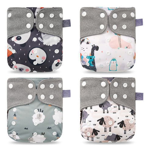 Pantalones De Pañales Lavables Para Bebés, 4 Unidades/paquet
