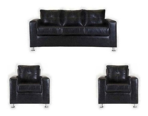 Living Facundo 311 Pata Metálica Pu Negro / Muebles América