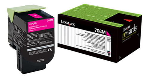 Cartucho De Tóner Lexmark 708m 70c80m0 Magenta 1000 Páginas