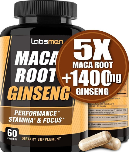 Maca Negra Orgánica 10000 Mg + 1400 Mg Extract Panax 60 Cap