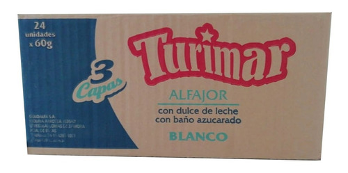 Imagen 6 de 6 de Caja De Alfajores Turimar Triples De 60 G Blancos O Negros