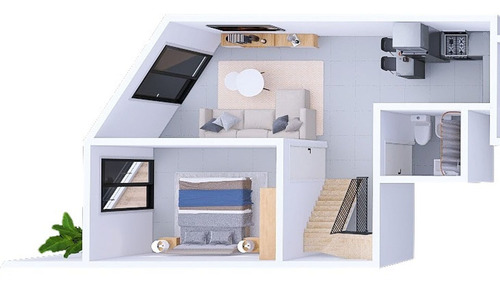 Imagen 3 de 5 de Venta Apartamento 1 Dorm Con Terraza Uso Exclusiva