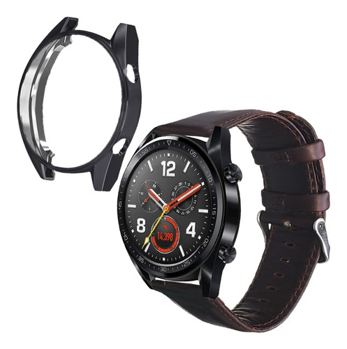 Combo Correa Piel Retro Para Huawei Watch Gt + Mica + Case