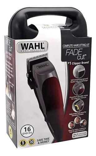 Kit Completo De Corte De Pelo Wahl Fade Cut 9656 De 16 Pzas. Color Gris