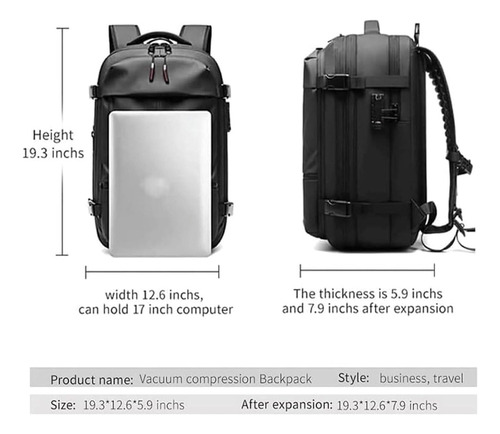 V 60l Mochila Expandible,mochila De Compresión Al Aspiradora