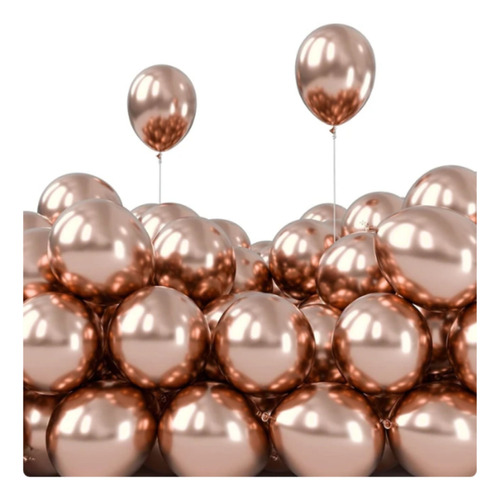 25 Balão Bexiga Platino Metalizado Rose Gold 10 Polegada