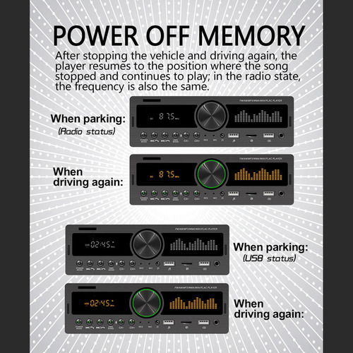 Receptor De Radio De Coche, Doble Usb, Estéreo, Bluetooth, M