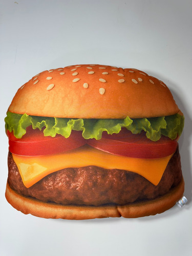 Cojín De Hamburguesa Almohada Realista Y Apapachable Coral Claro Liso