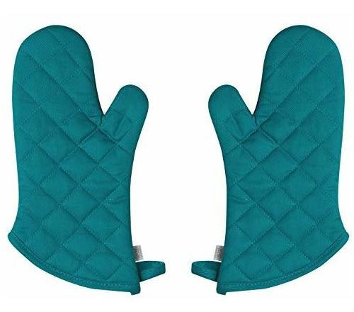 Now Designs Superior Oven Mitt, Set Of Two, Peacock Green