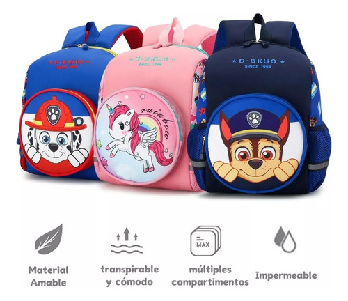 Mochila Escolar Mochila Paw Patrol Mochila Chase Dinosaurio Unicornio Mochila Para Niños Y Niñas 3 A 6 Años