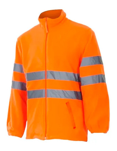 Campera Polar Naranja Con Reflectivo - Mundo Trabajo