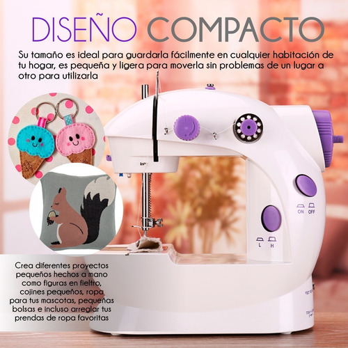 Mini máquina de coser semiautomática Slim Company portable color blanco 220V