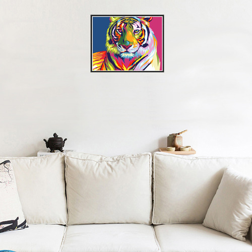 Broca Completa Diy 5d Com Pintura De Diamante Colorida Tiger