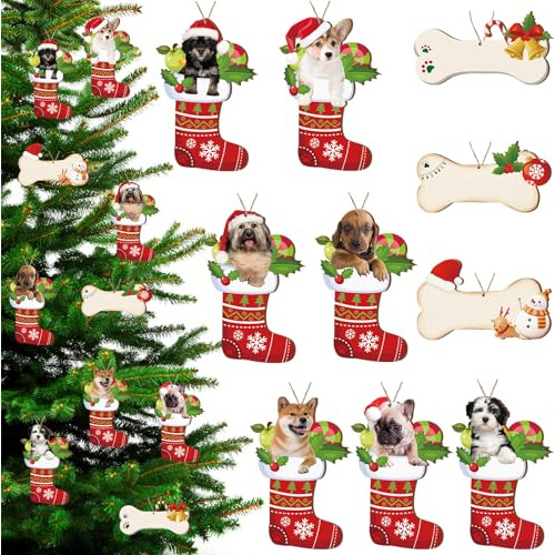 Adornos De Árbol De Navidad Colgantes De Perros 50 Pie...