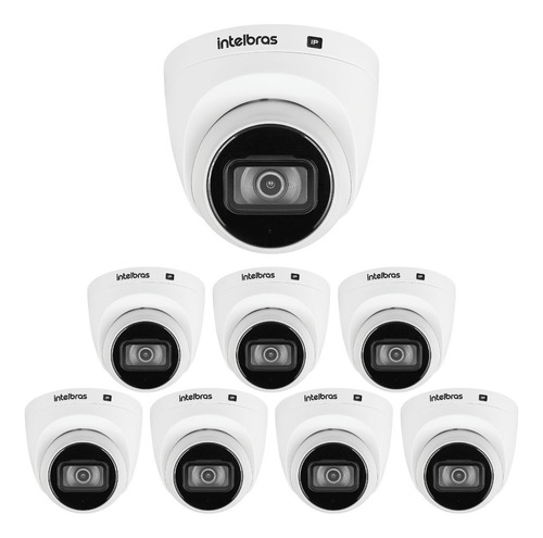Kit 8 Câmera Ip 4 Mp 30m Intelig Art Vip 3430 D Ia Intelbras