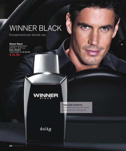 Perfume Original Winner Black Caballero 100ml Perf-051 Esika