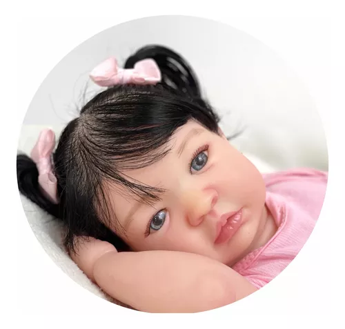 Bebe Reborn Menino Negro Silicone Cabelo Fio A Fio - ANA DOLLS