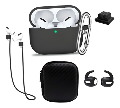 Carcasa Funda Silicona AirPods Pro / + Kit Accesorios 6 En 1