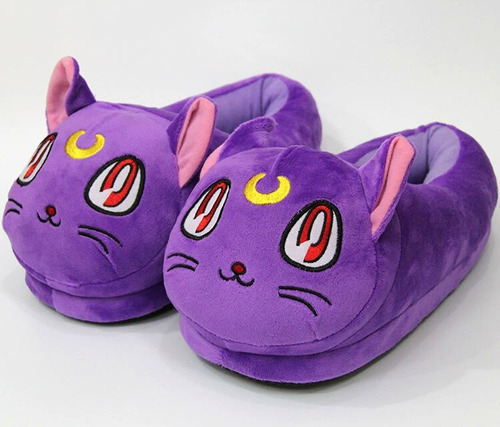 Imagen 2 de 6 de Pantuflas Gato Luna Sailor Moon