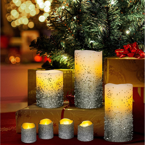 Velas Plateadas Sin Llama Control Remoto Furora Lighting