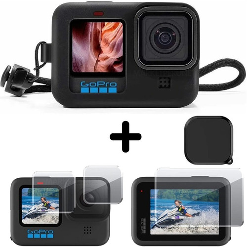 Imagen 5 de 8 de Case Silicona Gopro Hero 11 + Kit Protectores De Pantalla