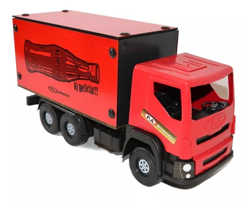 Caminhão Truck Baú Coca Cola Madeira E Plastico Brinquedo 26x70cm