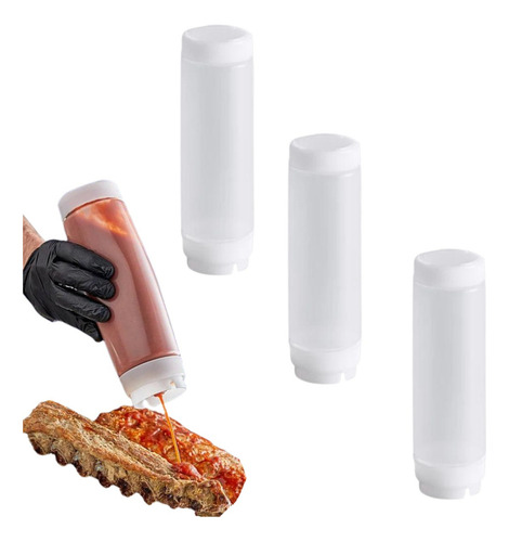 Juego 3 Botellas Transparentes Tablecraft 24sv Para Salsas