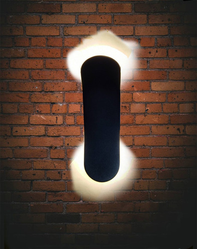 Lámpara Lampara De Pared Arbotante Led Mundo Lucido Arb12b Color Curveado Negro 10w Luz Calida 3500k 85v-265v