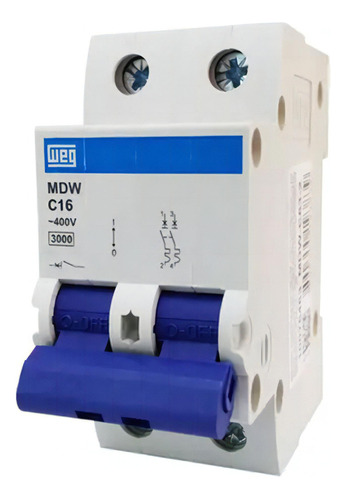 Interruptor automático termomagnético WEG MDW-C16-2