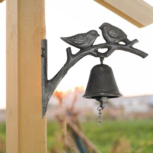Campana De Cena De Hierro Fundido Negro Rústico, Timbre