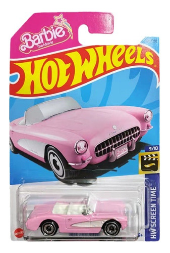 Hot Wheels Vehículo Barbie Corvette 1956 Rosa Original