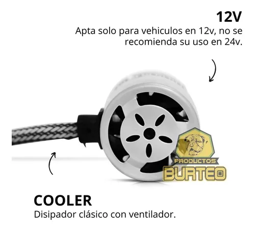 Kit Lampara Cree Led C6 H7 Con Cooler Par 6000k Luz Blanca