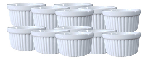 Ramekin Porcelana Branca 77ml Atacado Canelado Molheira 18un Cor Branco