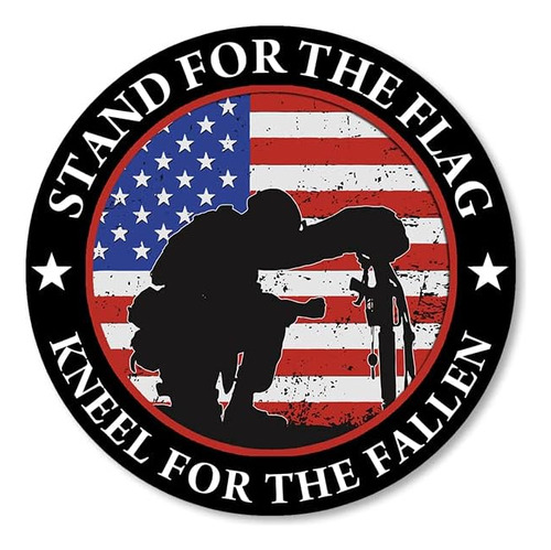Roundstand For The Flag Kneel For The Fallen Soldier Sticker