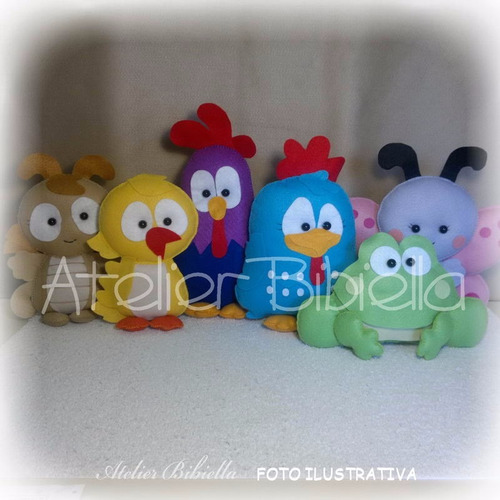 Galinha Pintadinha 20 Cm - Kit C/ 6 Personagens Feltro