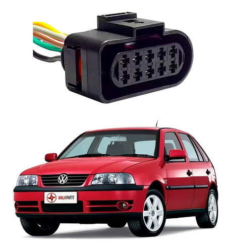 Chicote Conector Farol Foco Duplo Vw Gol Voyage G3 G4 G6