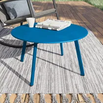 Comprar Mesa Auxiliar De Jardín Redonda Para Exteriores Azul