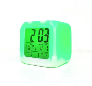 Reloj Digital De Mesa Con Luces Alarma Calendario Clima