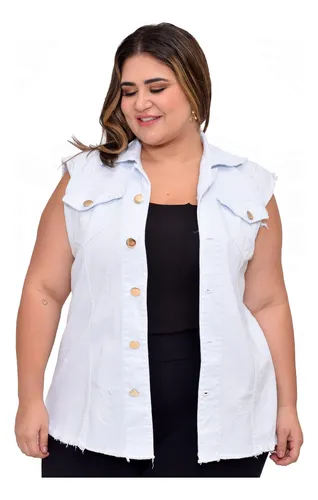 Colete Jeans Feminina Plus Size MercadoLivre